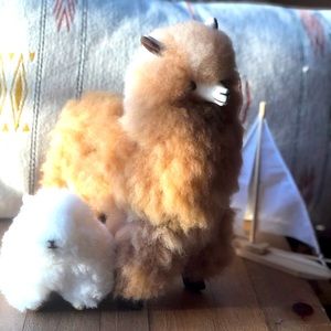 Llama Alpaca Real Fur stuffed Llama